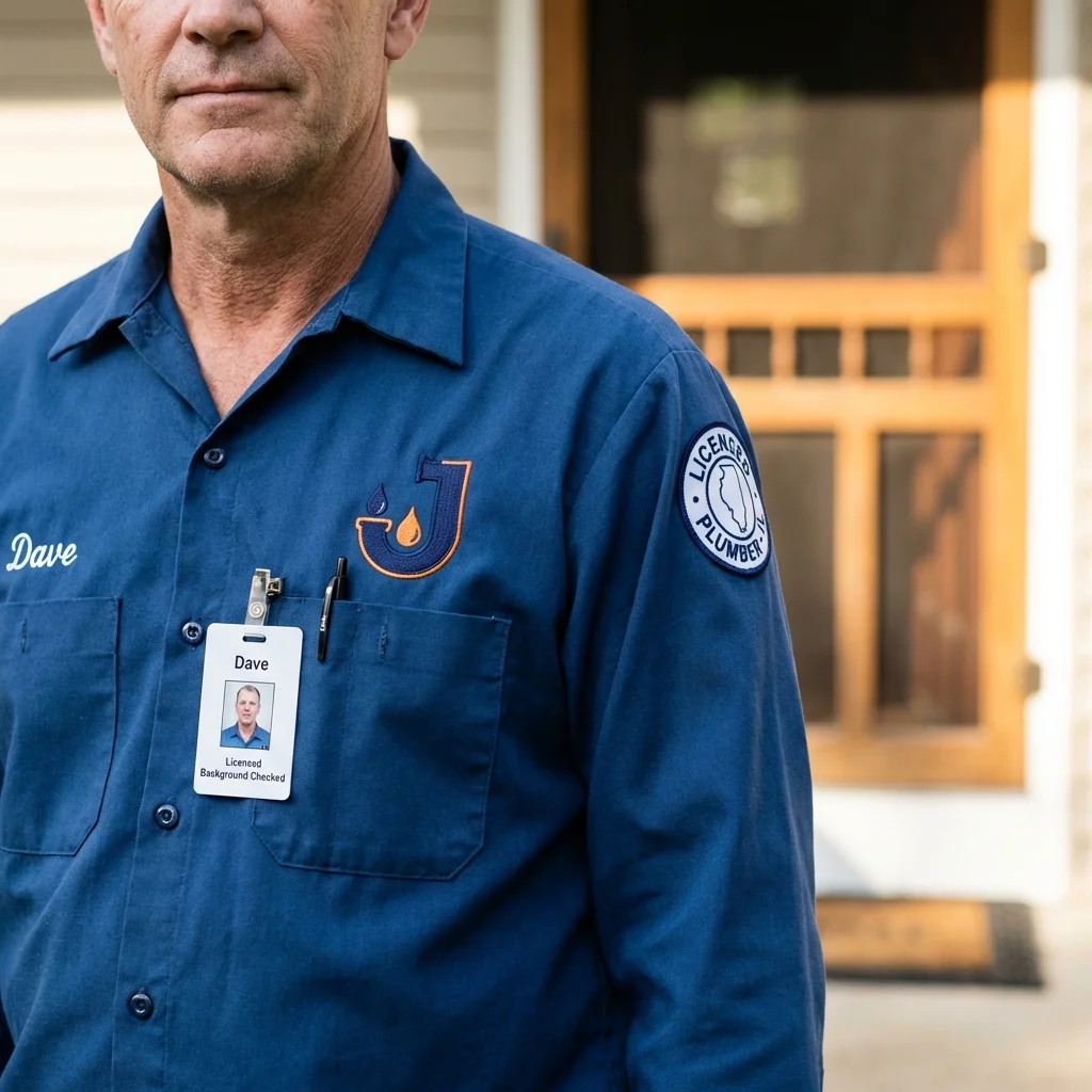 Licensed plumber showing ID badge in Ainsworth, NE