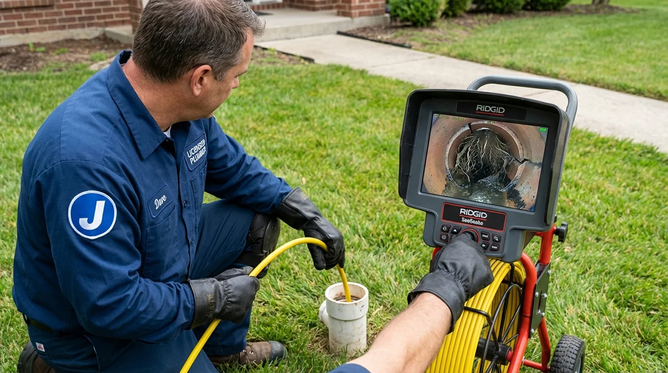 Sewer camera inspection being performed by Johns Plumbing LLC in Ainsworth