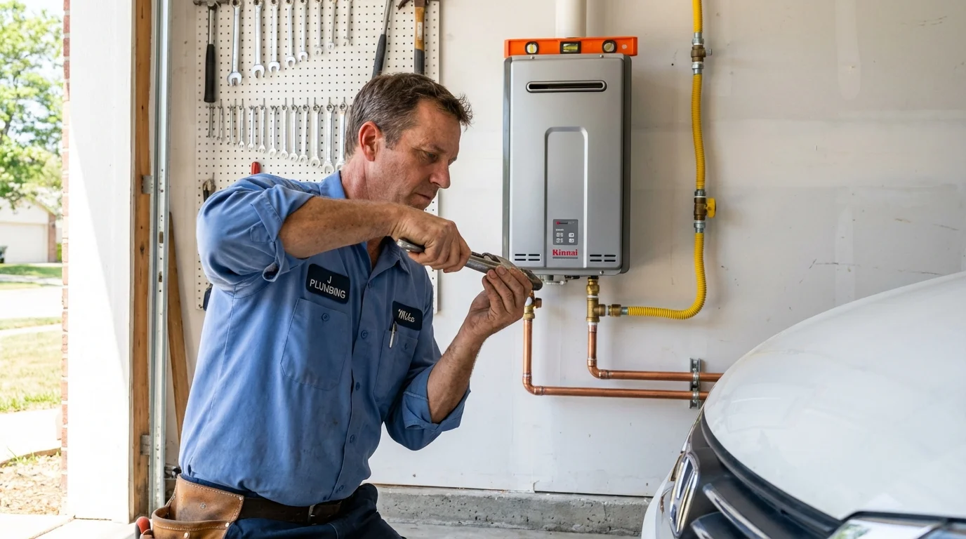 Tankless water heater installation by a Johns Plumbing LLC plumber in Ainsworth